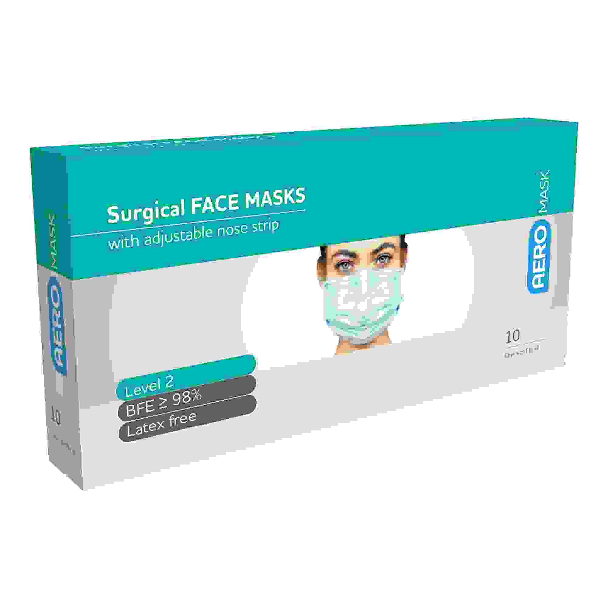 Level 2 Surgical Masks (Box of 10)