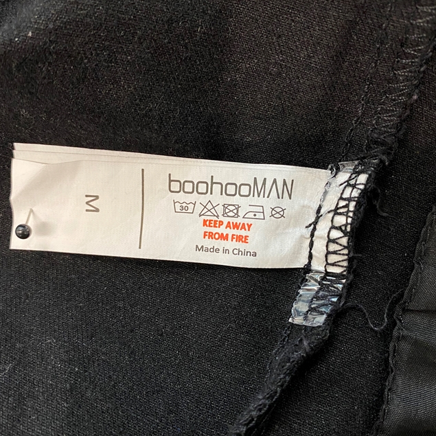boohooMAN denim jacket with borg collar