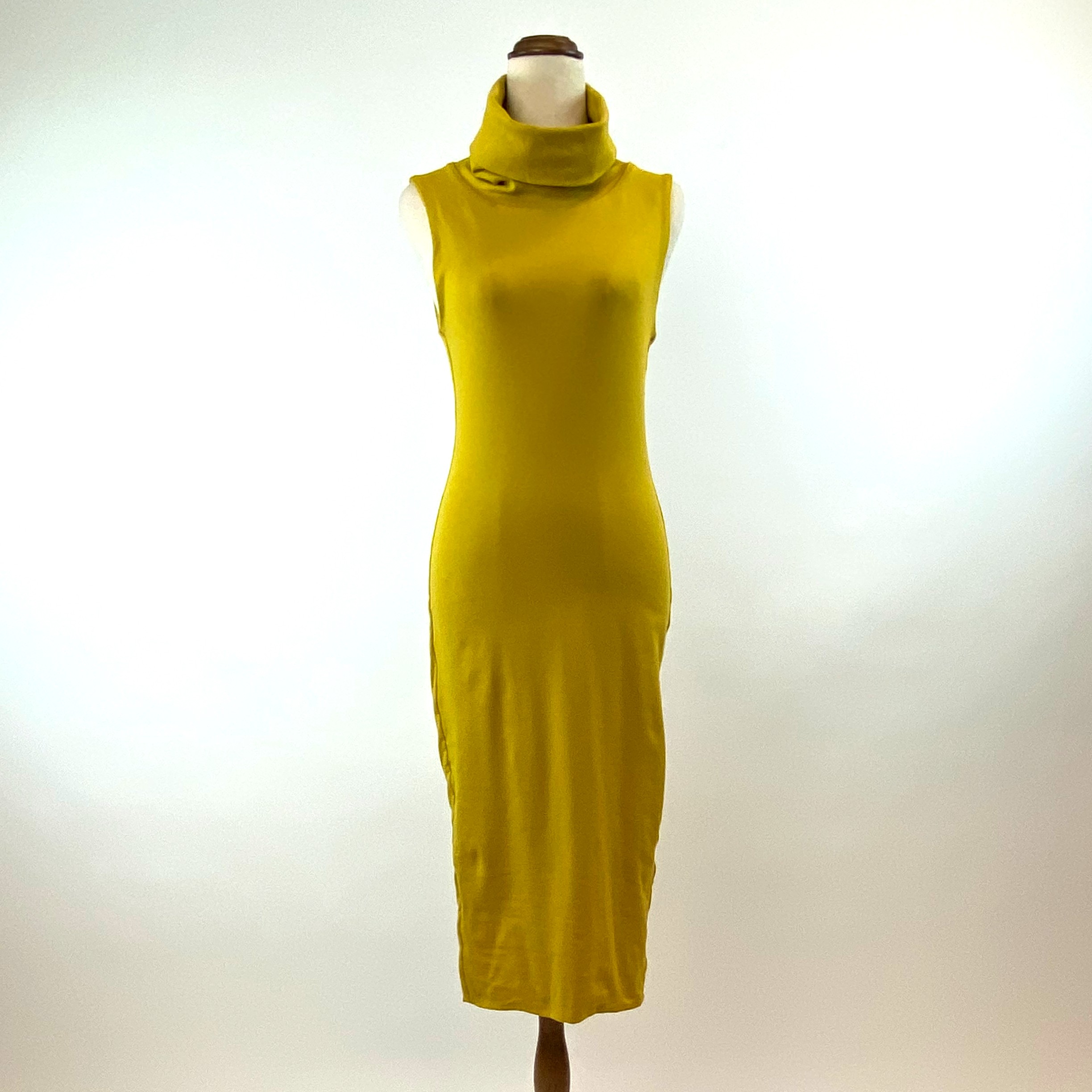 Kookai mustard cowl neck dress