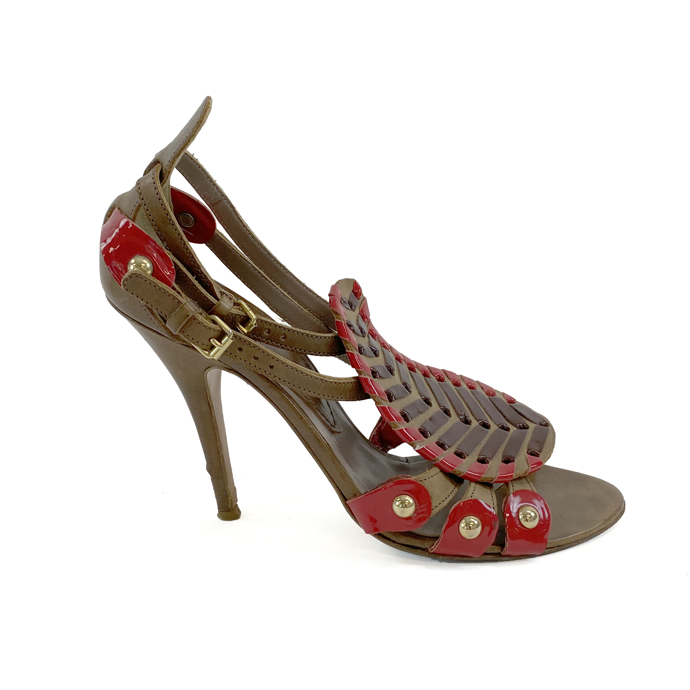 ETRO Red/Brown Leather Heels