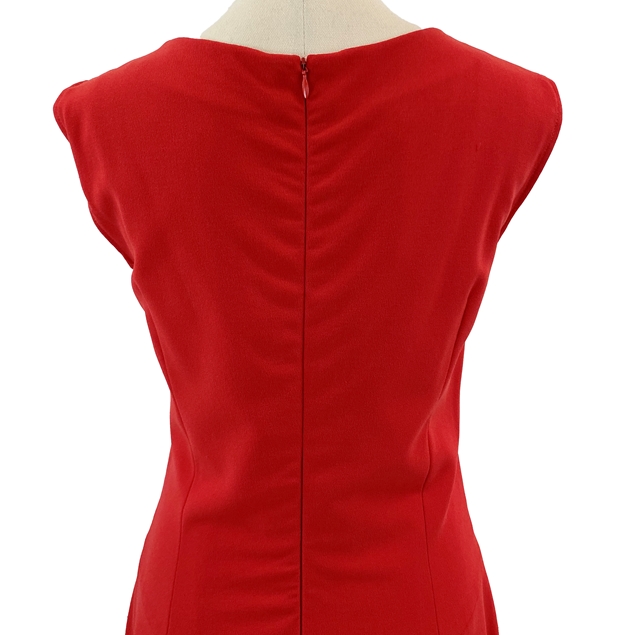 Escada Red Wool Sleeveless Dress