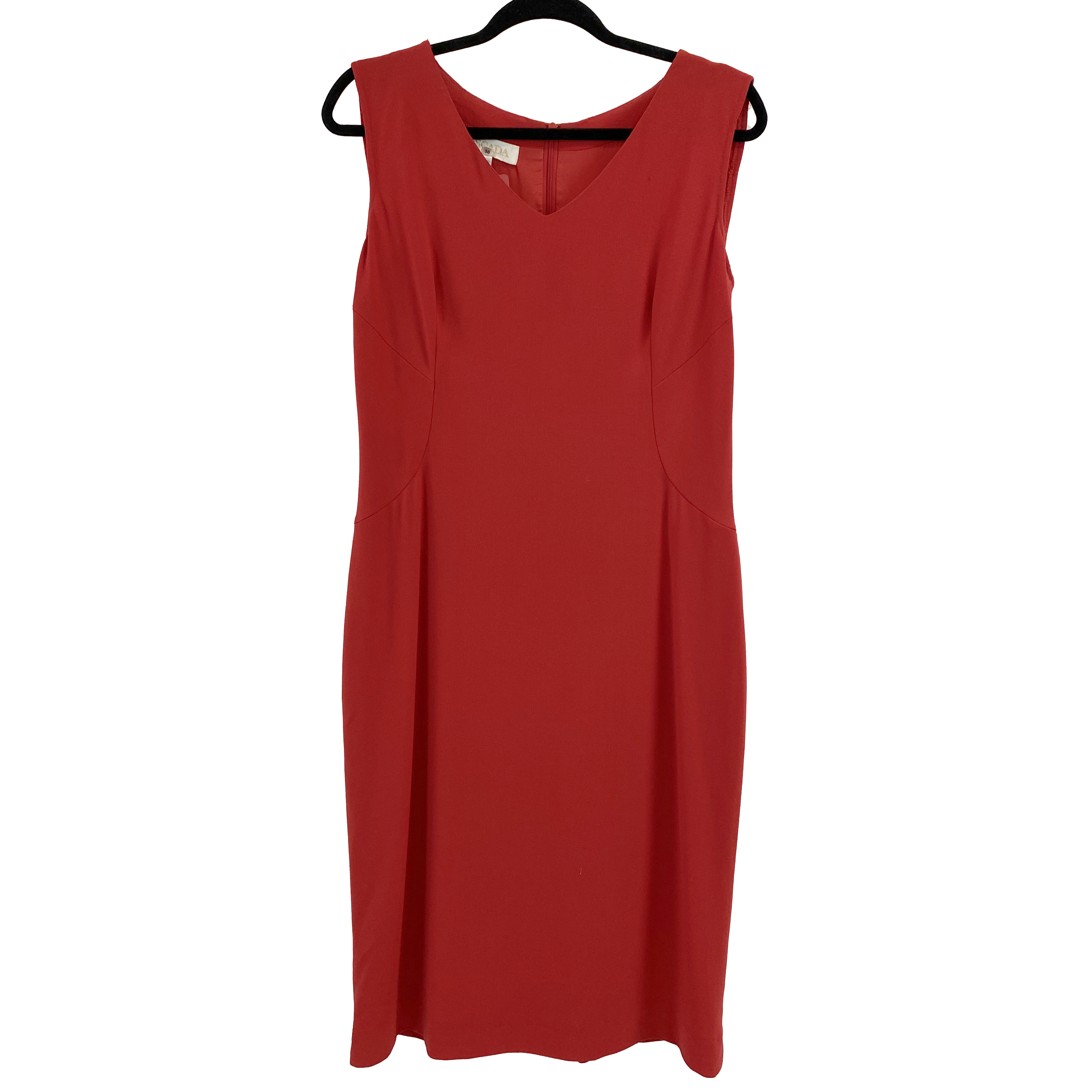 Escada Red Wool Sleeveless Dress