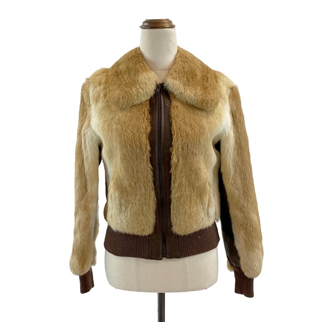 Vintage 70s Leather & Fur Jacket