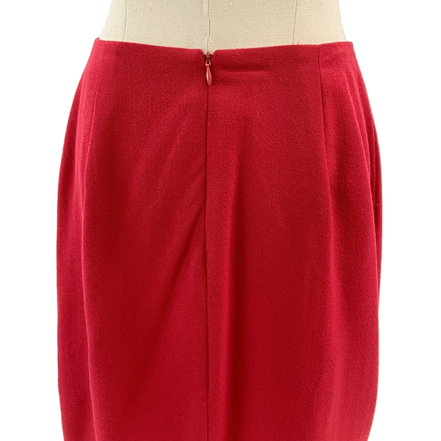 Henri Bendel Red Wool Skirt