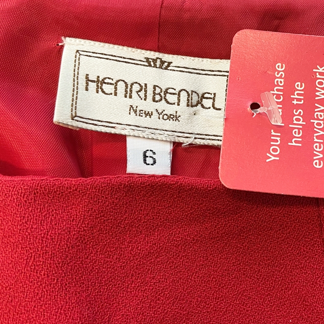 Henri Bendel Red Wool Skirt