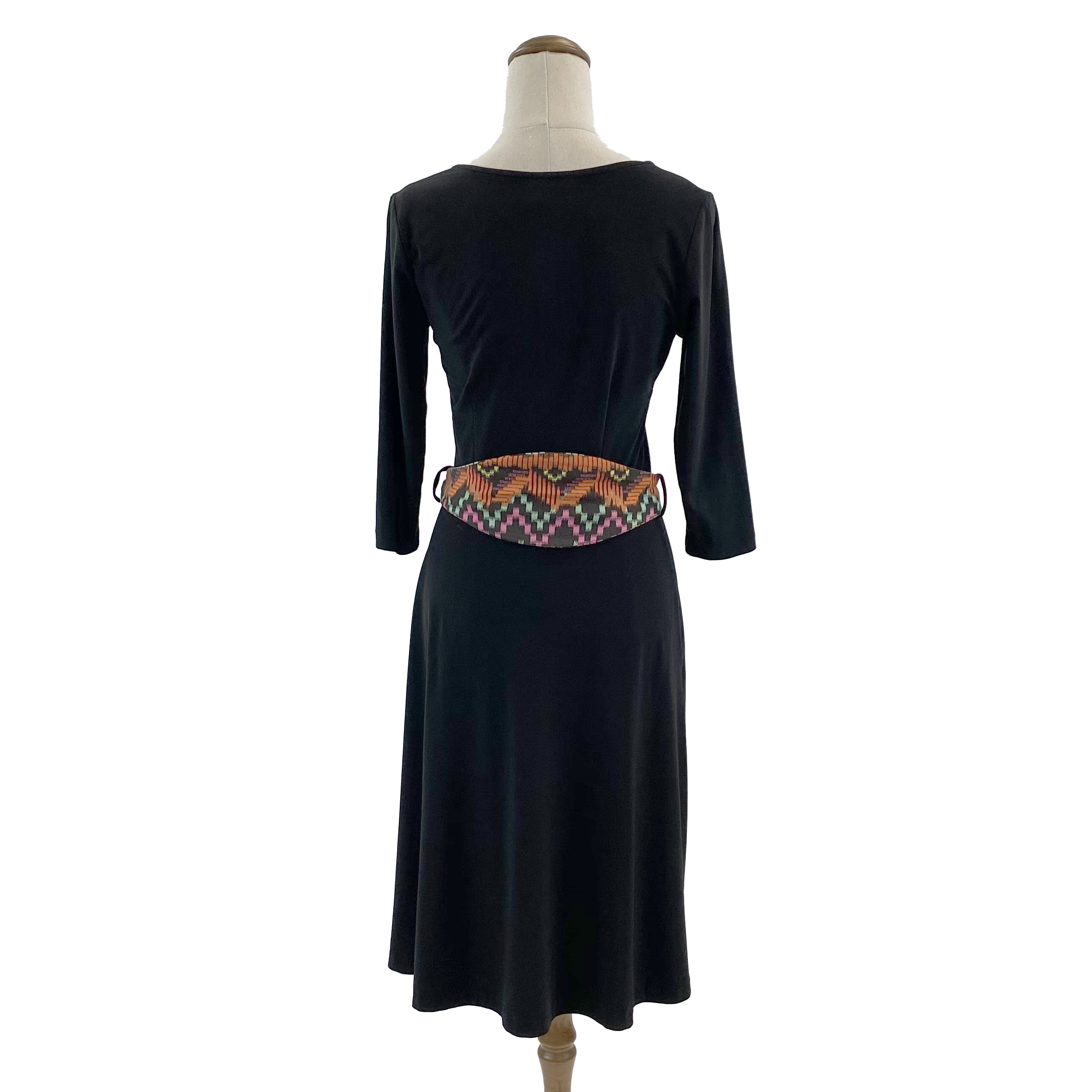 Leona Edmiston Black Dress & Colourful Belt