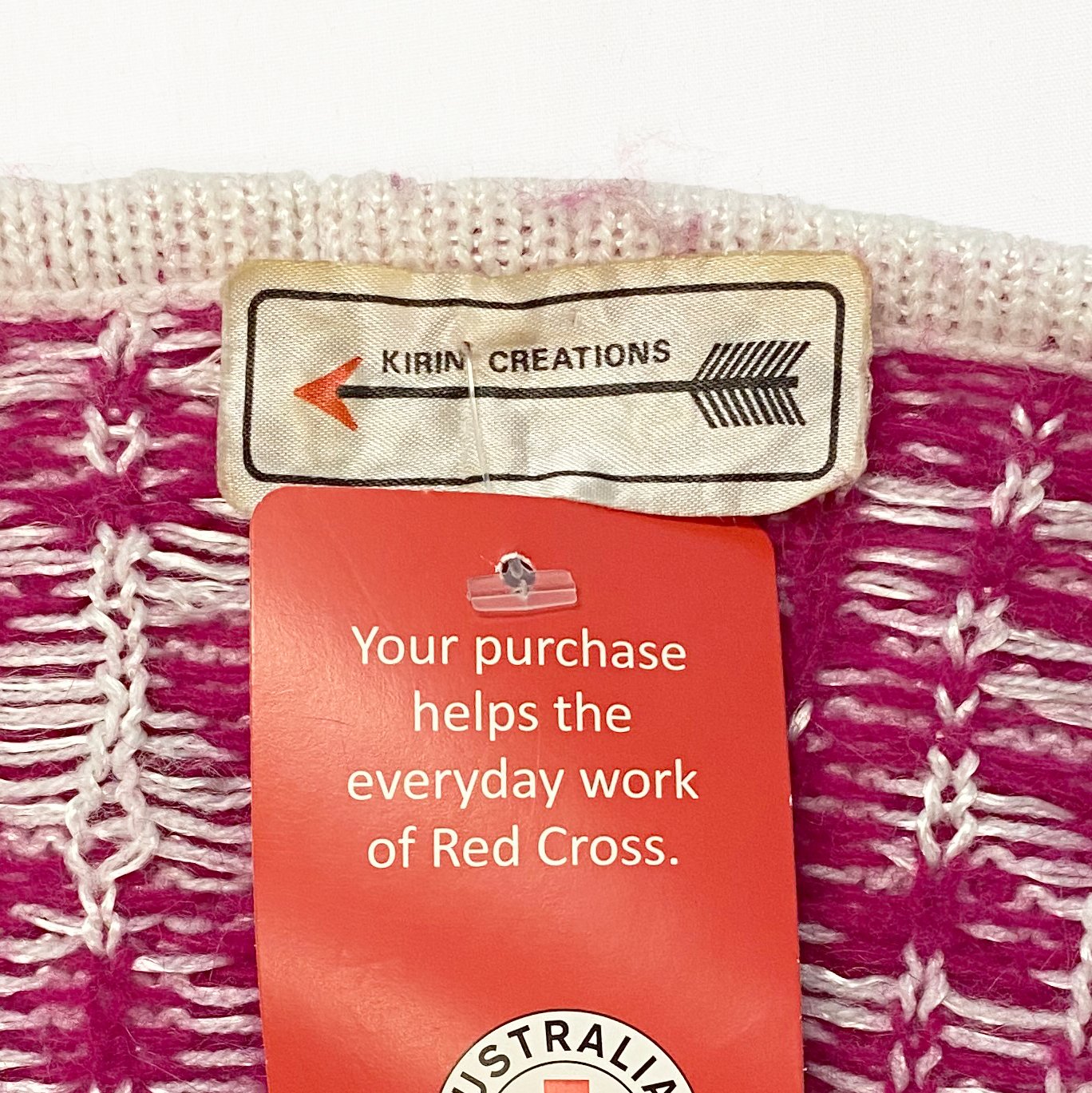 Vintage 80s Knit Jumper - Pink/White