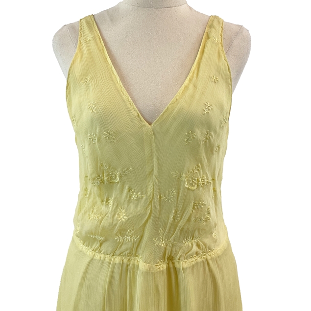 Fleur Wood Lemon Yellow Silk Dress