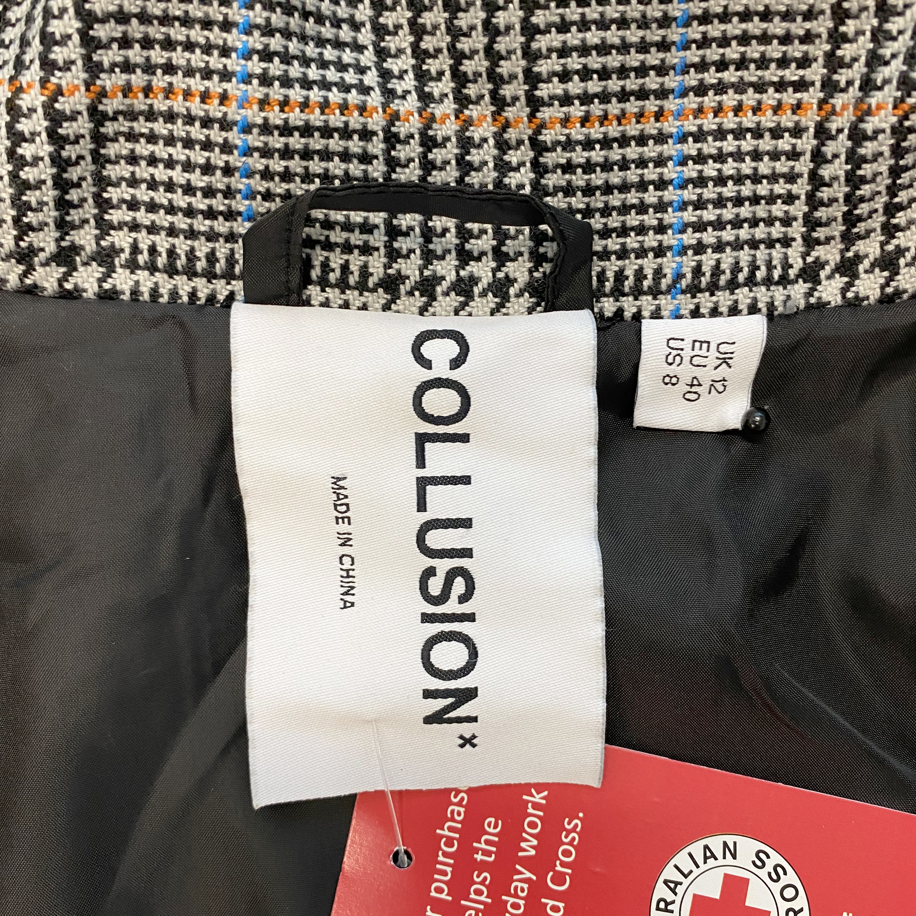 Collusion Houndstooth Grey/Black Coat
