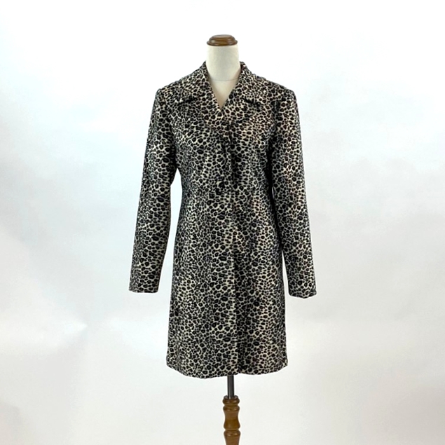 Vintage 80s Faux Fur Coat - Leopard Print