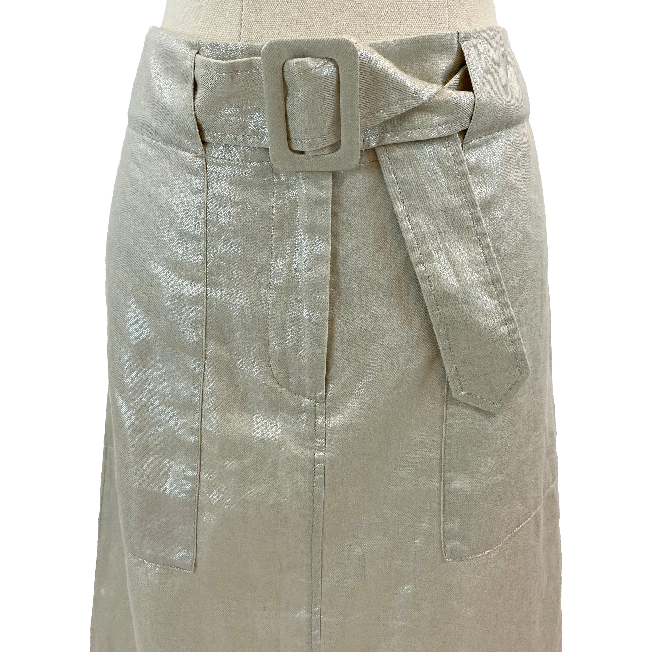 Trenery Metallic French Linen Skirt