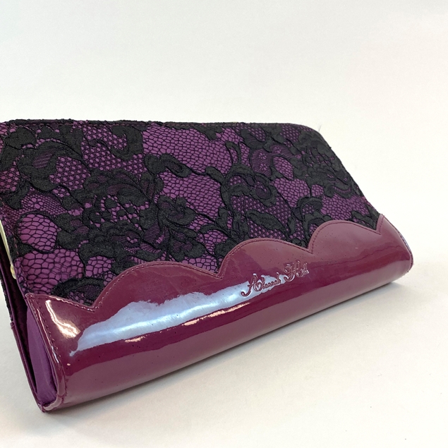 Alannah Hill Leather and Lace-effect Clutch