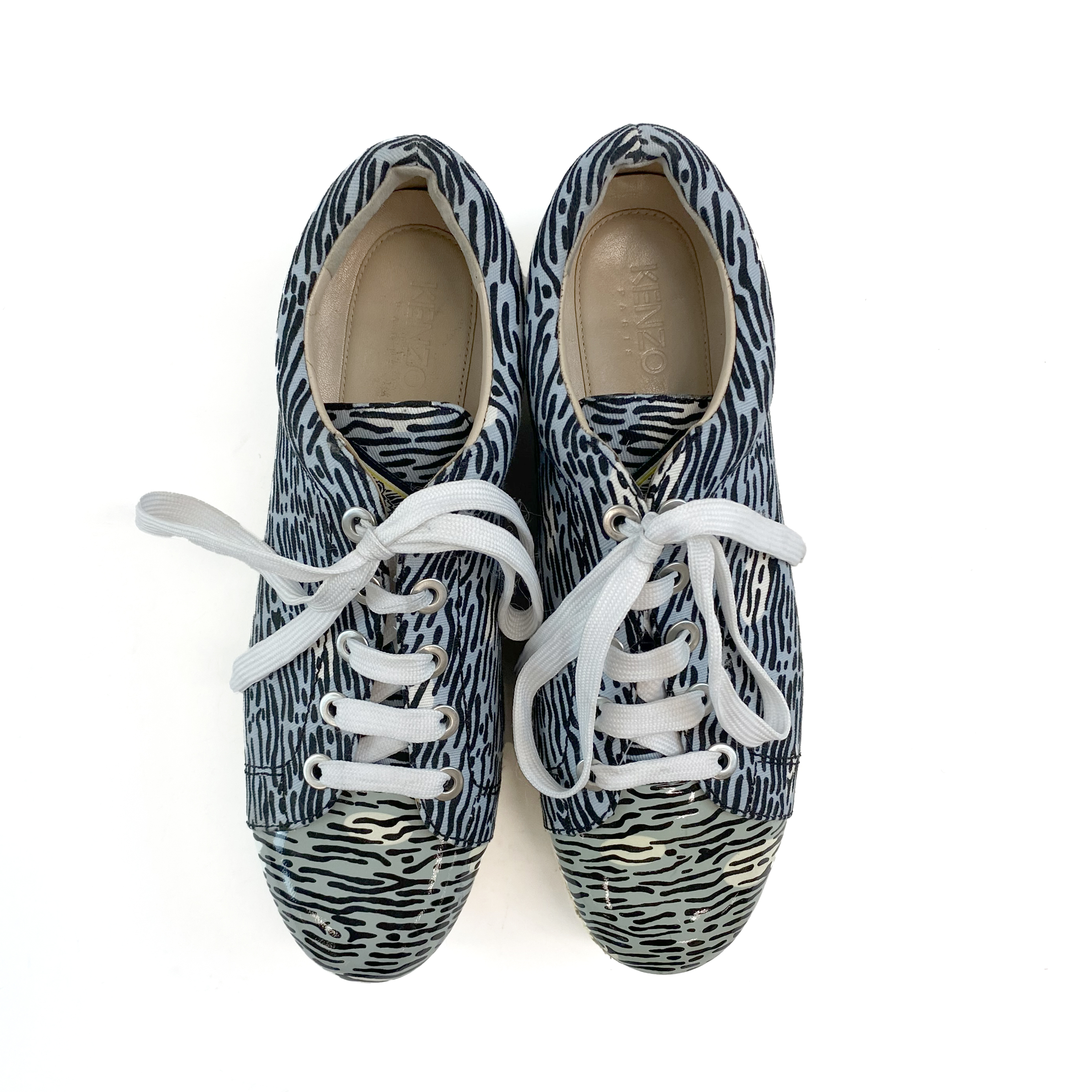 Kenzo Blue/Black Stripe Lace-up Sneaker