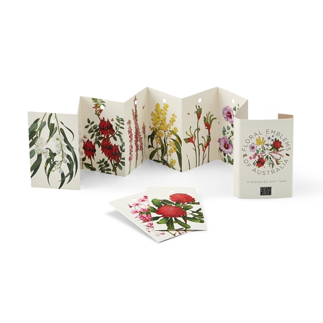 Floral emblems gift tags wallet