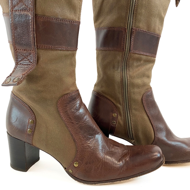 Kowalski Leather Vintage Style Knee Boots