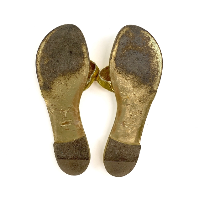 Giuseppe Zanotti Gold Nuvorock Wing Leather Sandals