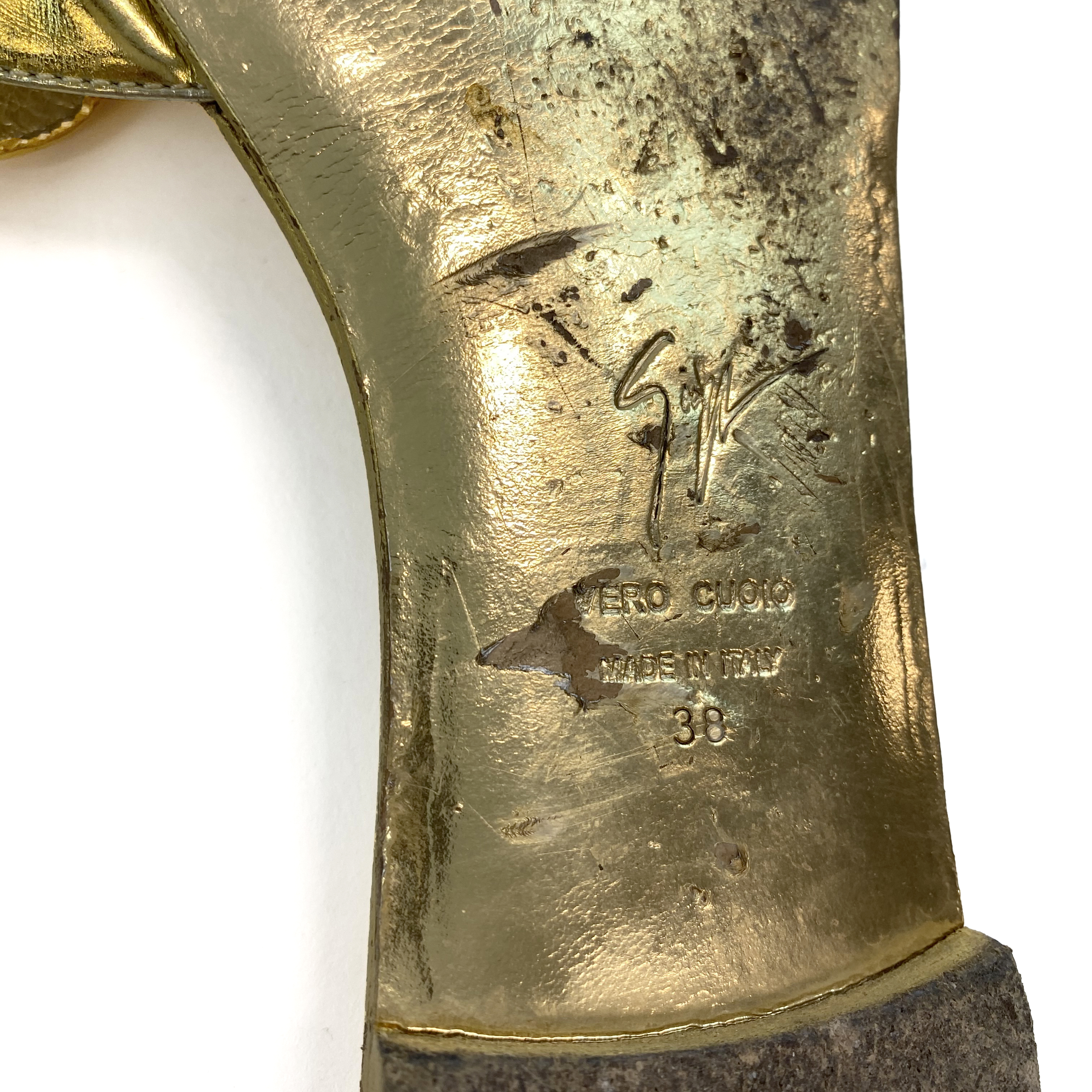 Giuseppe Zanotti Gold Nuvorock Wing Leather Sandals