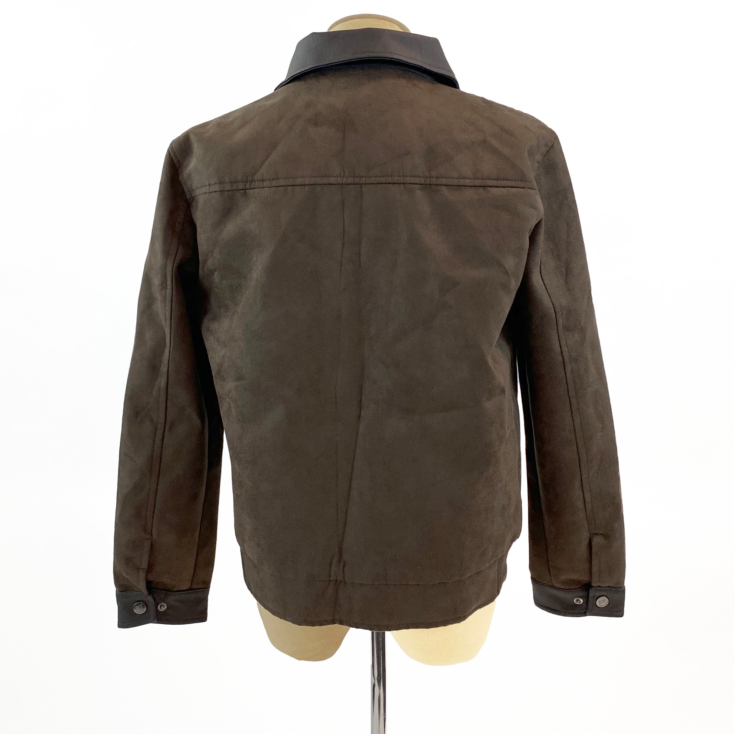 BV Chocolate Brown Suede/Leather Jacket Flat Collar