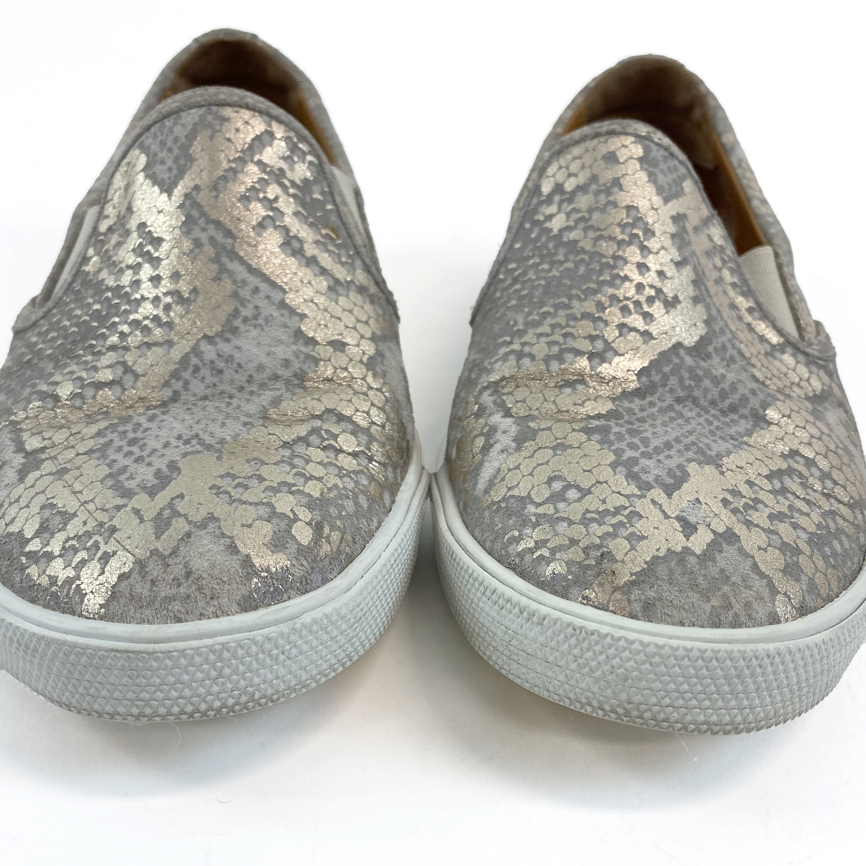 Jimmy Choo Slip-on Suede Snakeskin-effect Sneakers