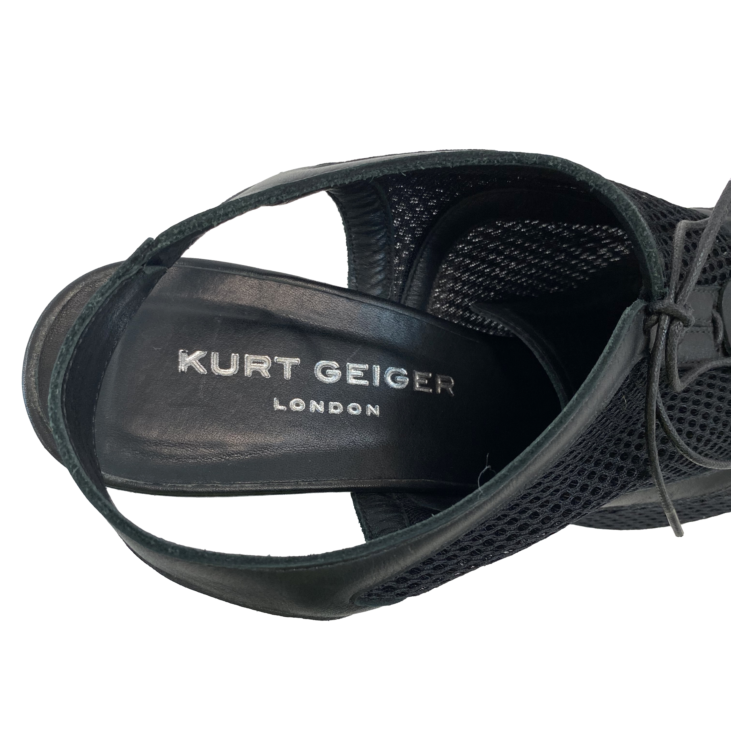 Kurt Geiger London Netted Lace-up Platform Wedge Peep-toes