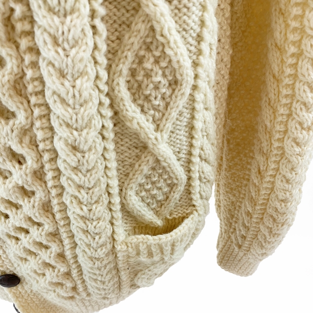 Traditional Aran Handknit Cardigan