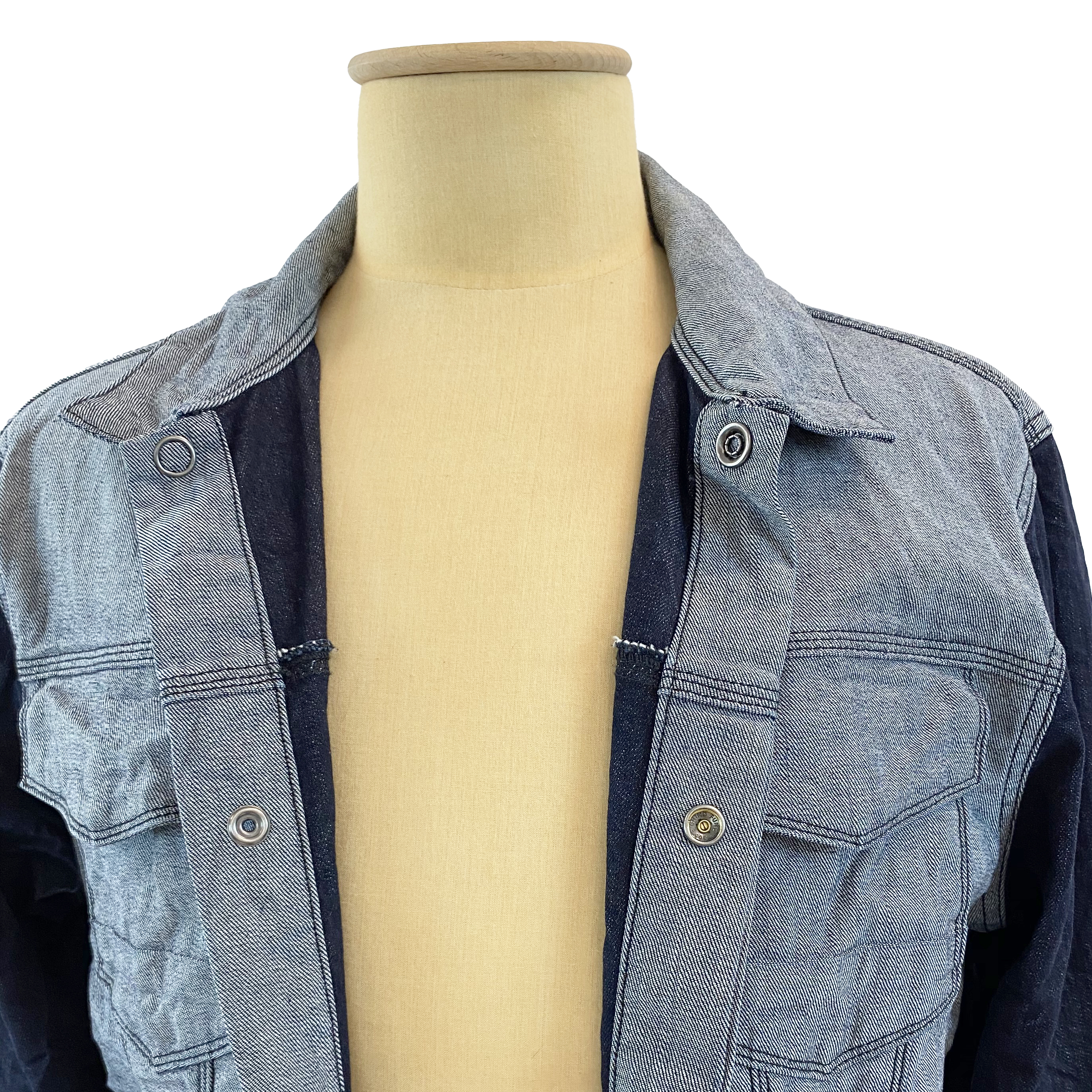 Calvin Klein Jeans Two-toned Crumpled-effect Denim Jacket 