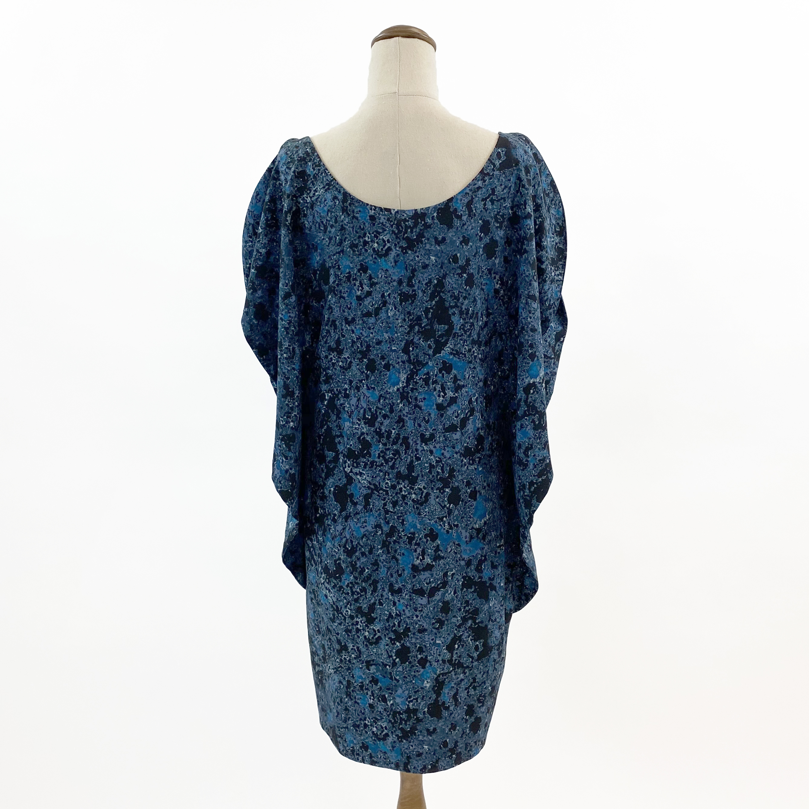 Nicola Finetti Blue/Black Print Flowing Top/Mini-dress