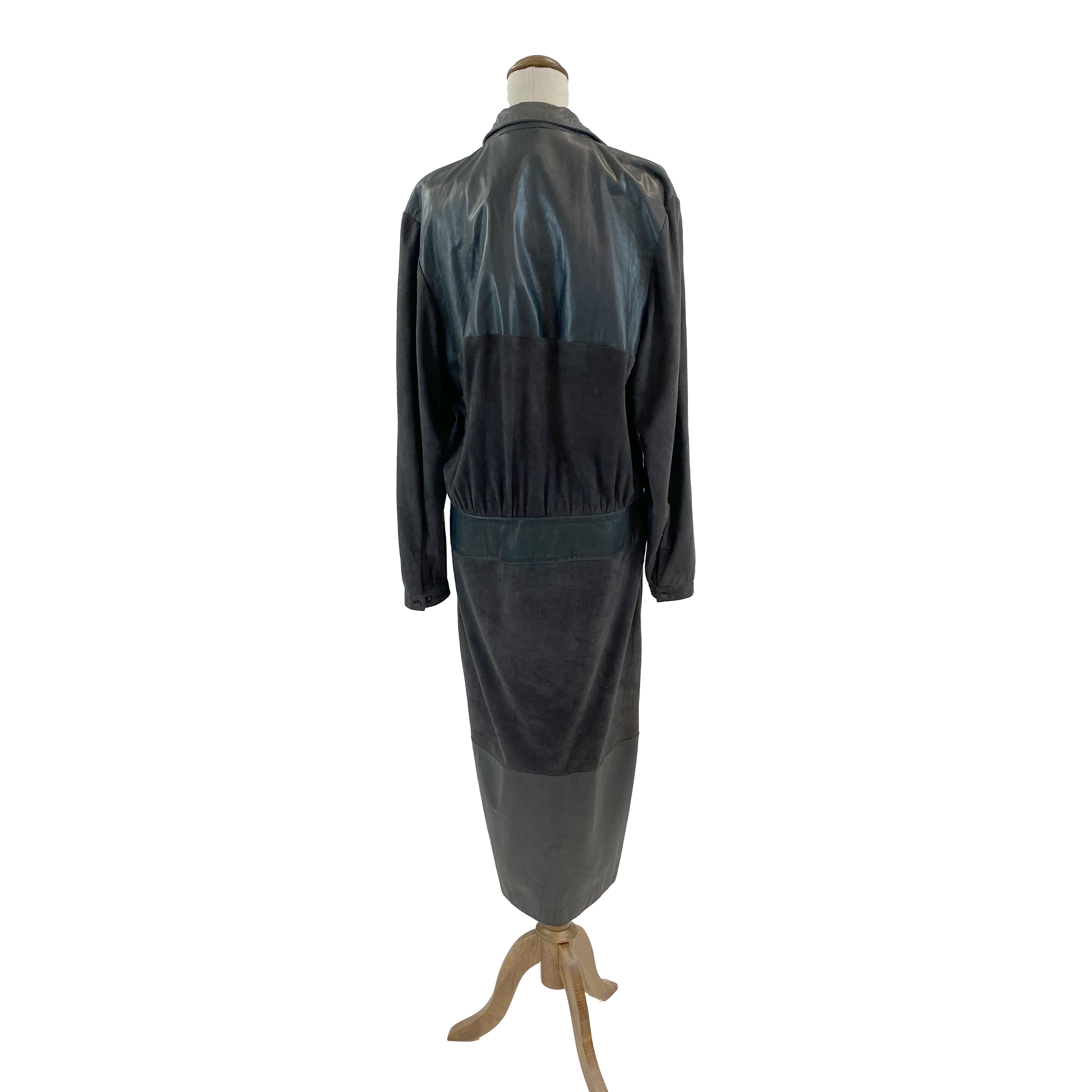 Vintage 80s George Gross Designs Leather/Suede Dress