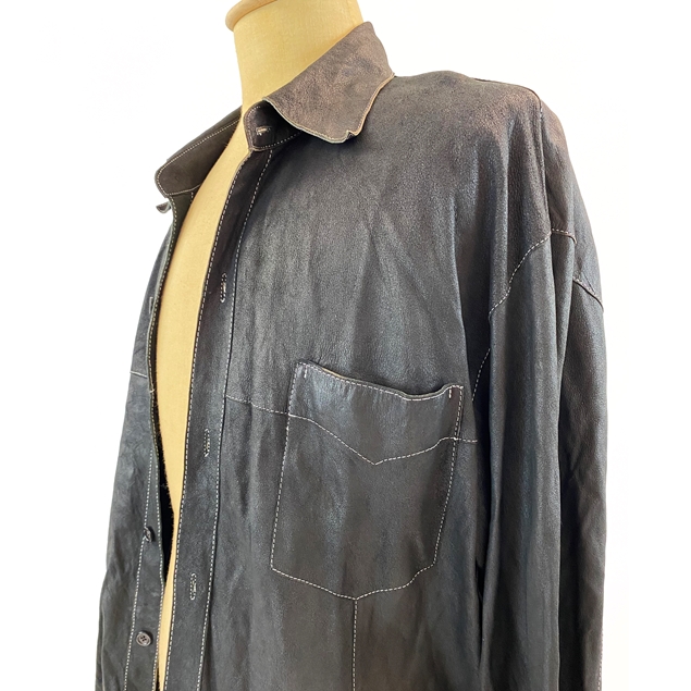 Missani Button-up Men's Leather Shirt