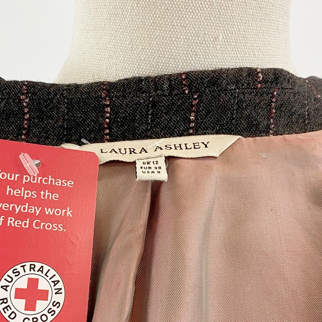 Laura Ashley Brown/Blush Pink Wool Jacket