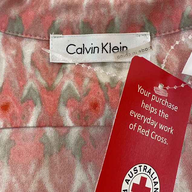 Calvin Klein Button-Up Print Blouse