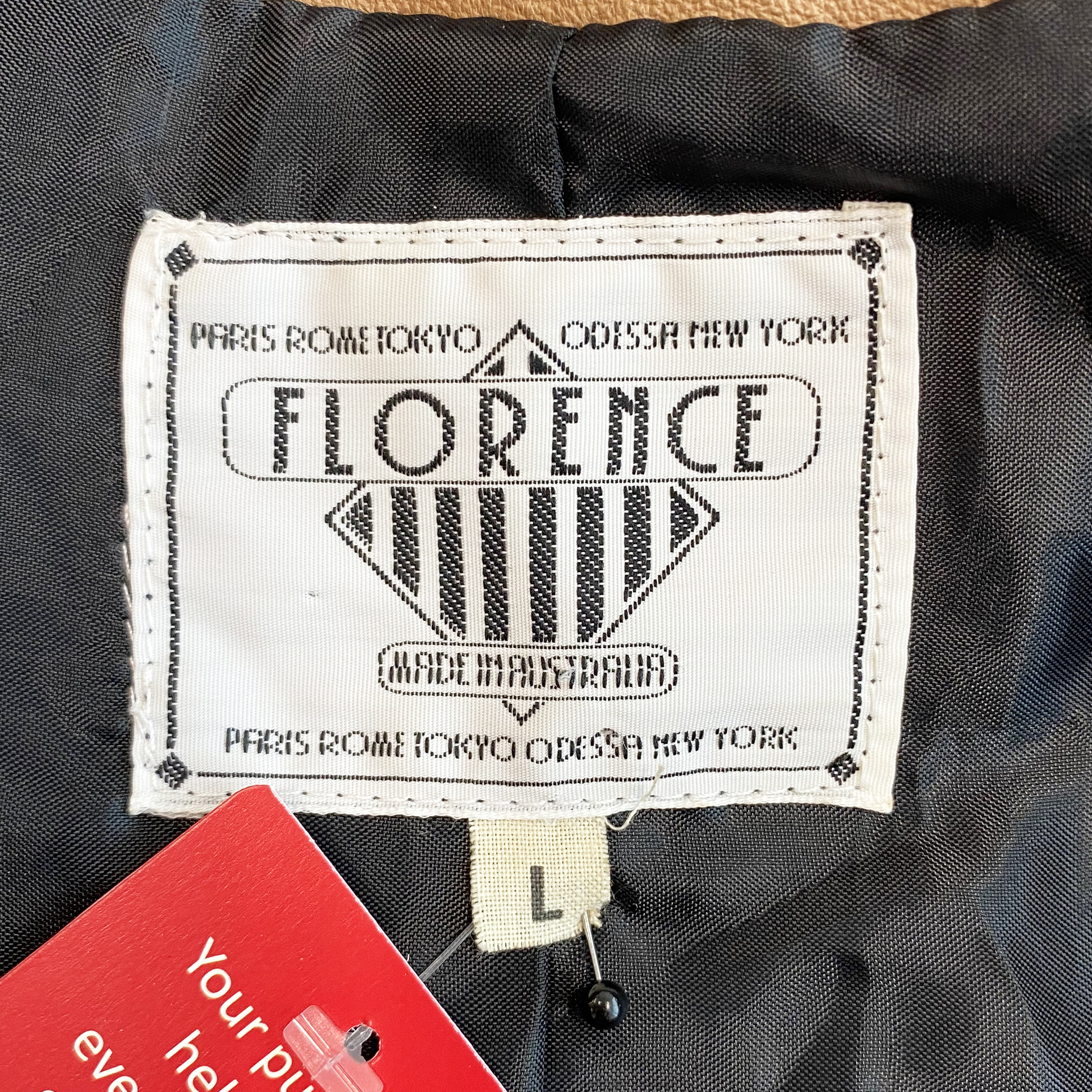 Vintage 70s Florence Tan Leather Jacket