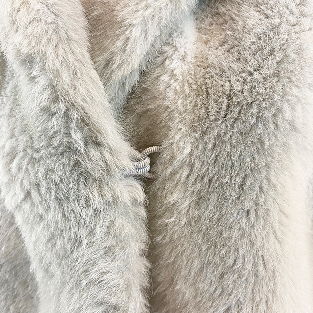 Vintage Late 60s Dove Grey Faux Fur Coat