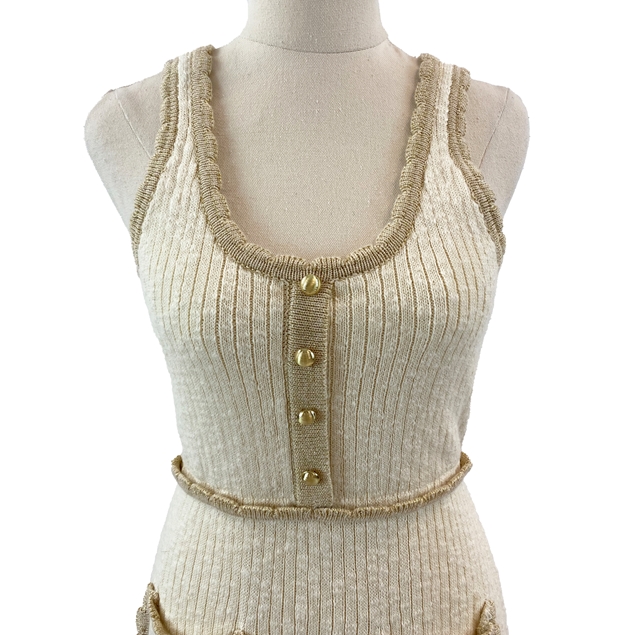 Alice McCall Cream/Gold Knit Dress