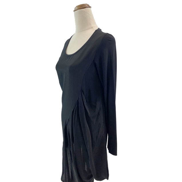 San Carre Asymmetrical Black Ruffle Dress