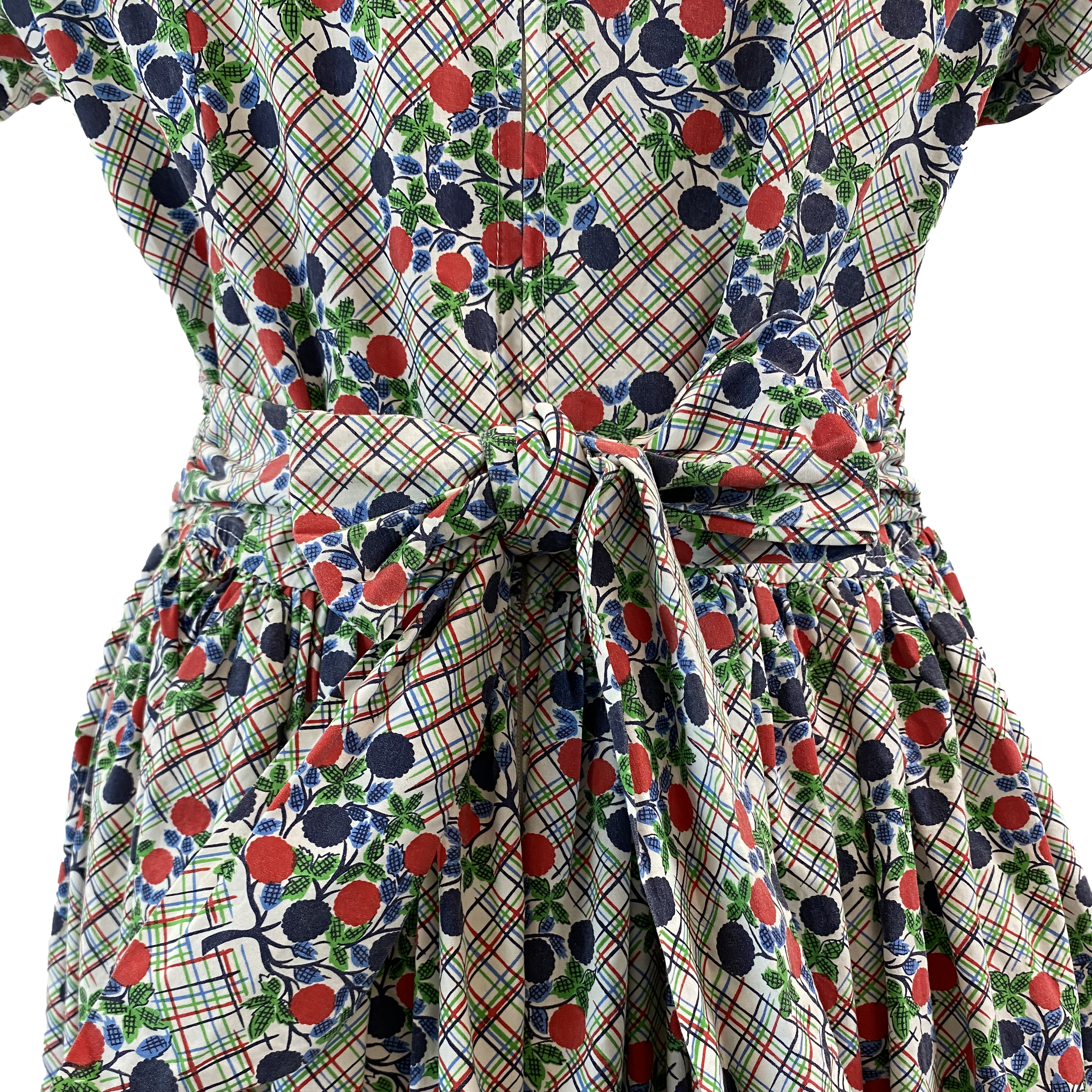 Dangerfield Green/Red/Blue Cottage Print Dress