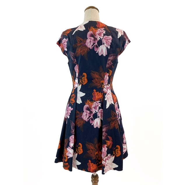 Portmans Black/Orange/Pink Floral Dress
