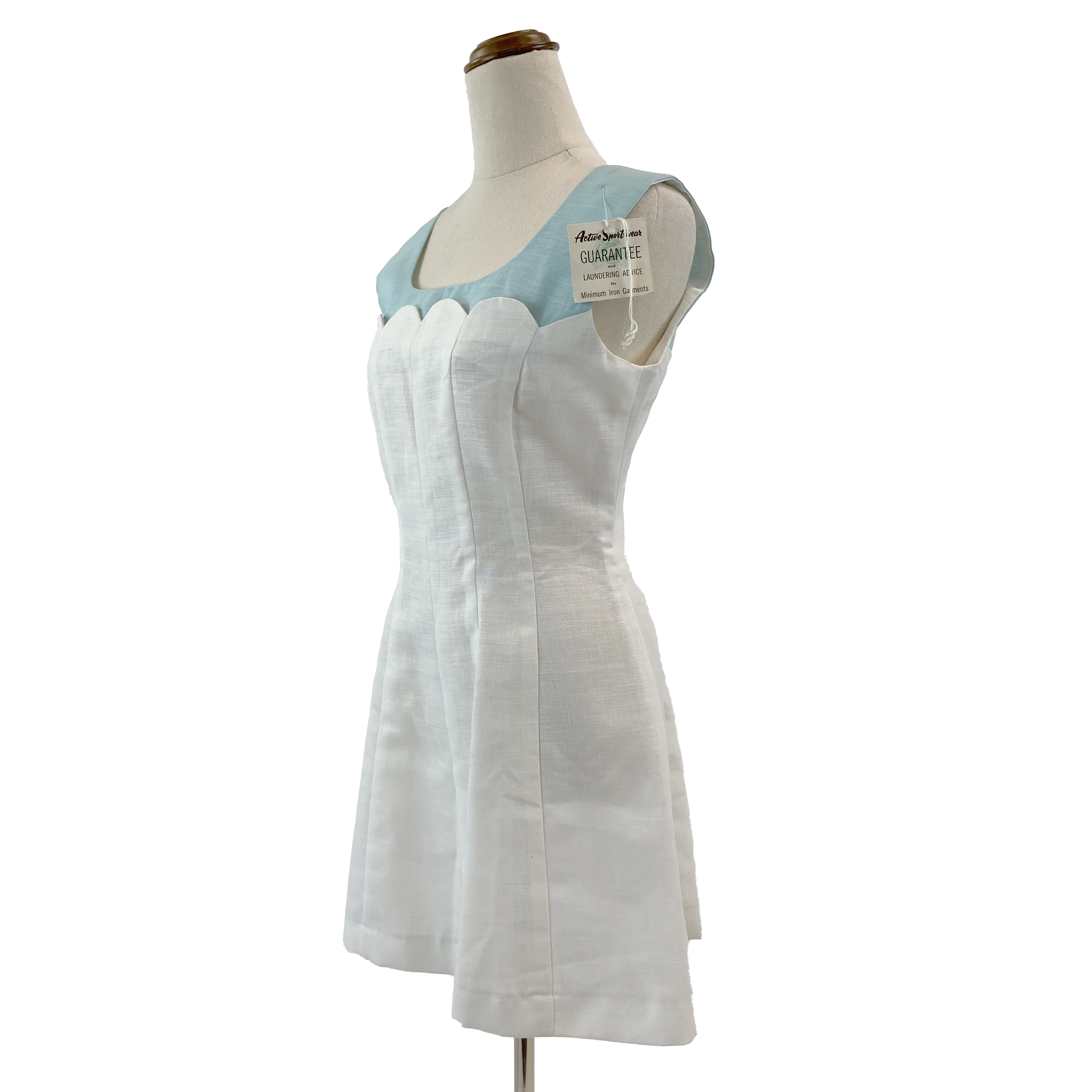 Vintage Caribbean White/Blue Tailored Tennis Dress