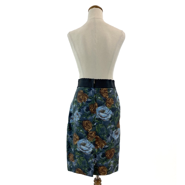 Dolce & Gabbana Silk Rose Print Skirt