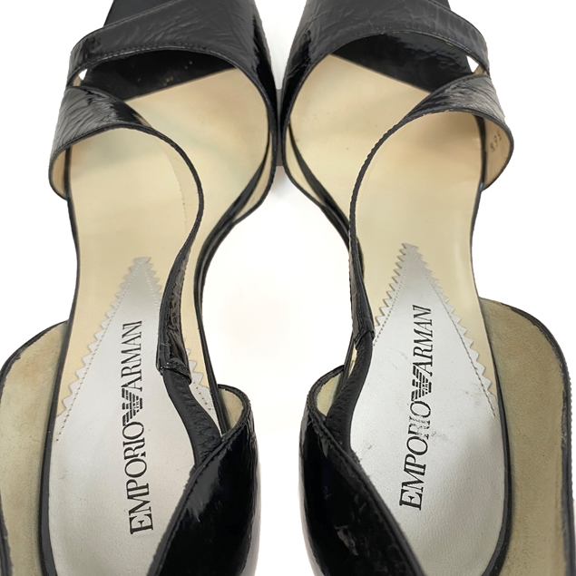 Emporio Armani Black Squared Toe Heels
