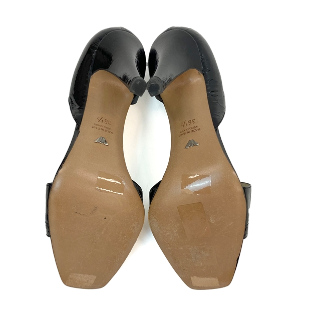 Emporio Armani Black Squared Toe Heels
