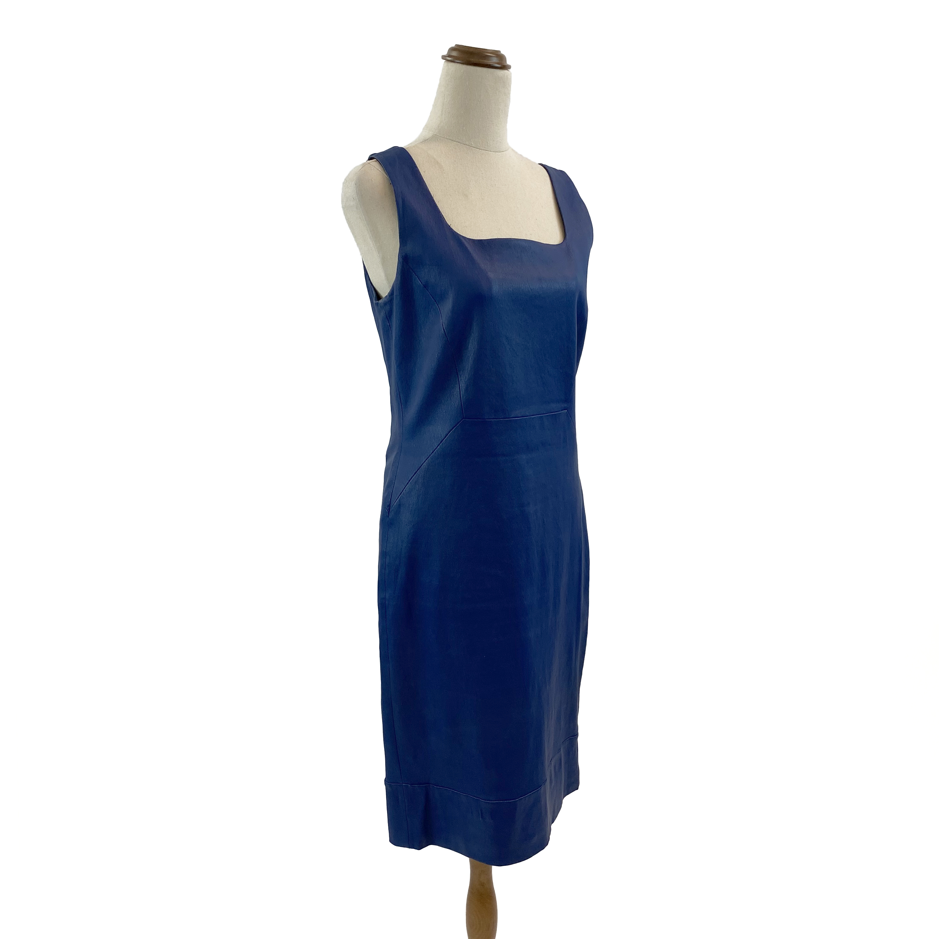 Scanlan & Theodore Blue Leather Dress