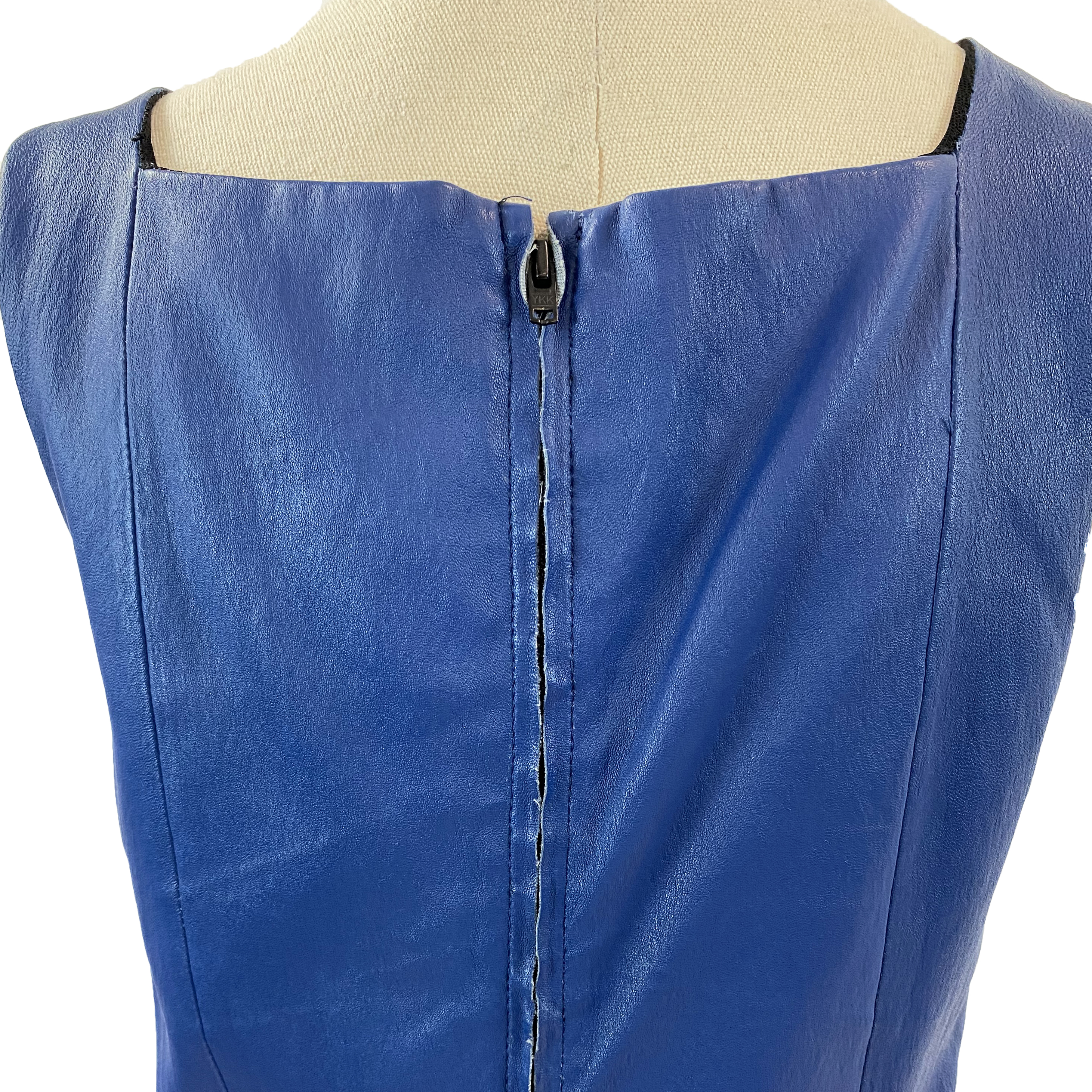 Scanlan & Theodore Blue Leather Dress