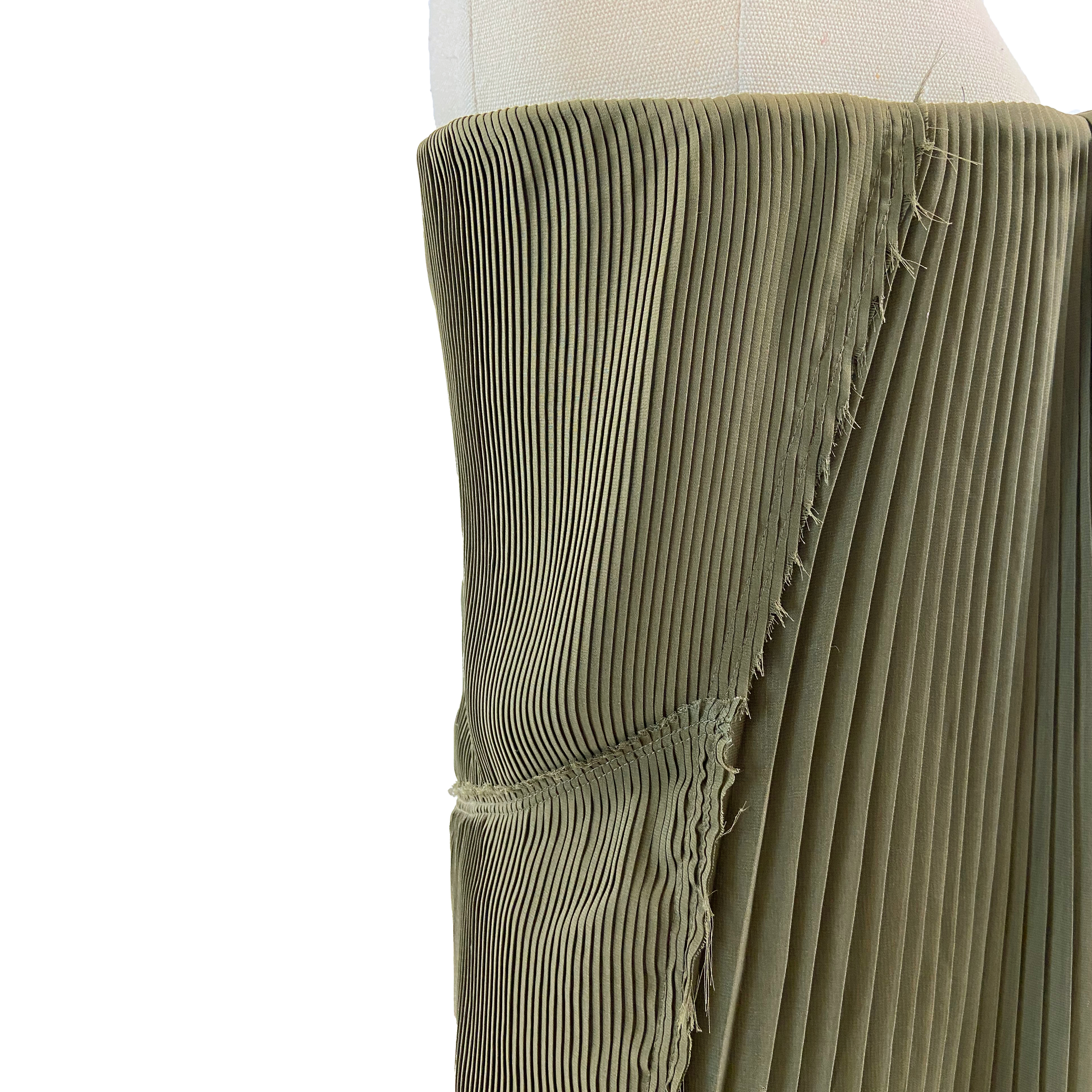 Acne Studios Khaki Green Pleated Strapless Dress