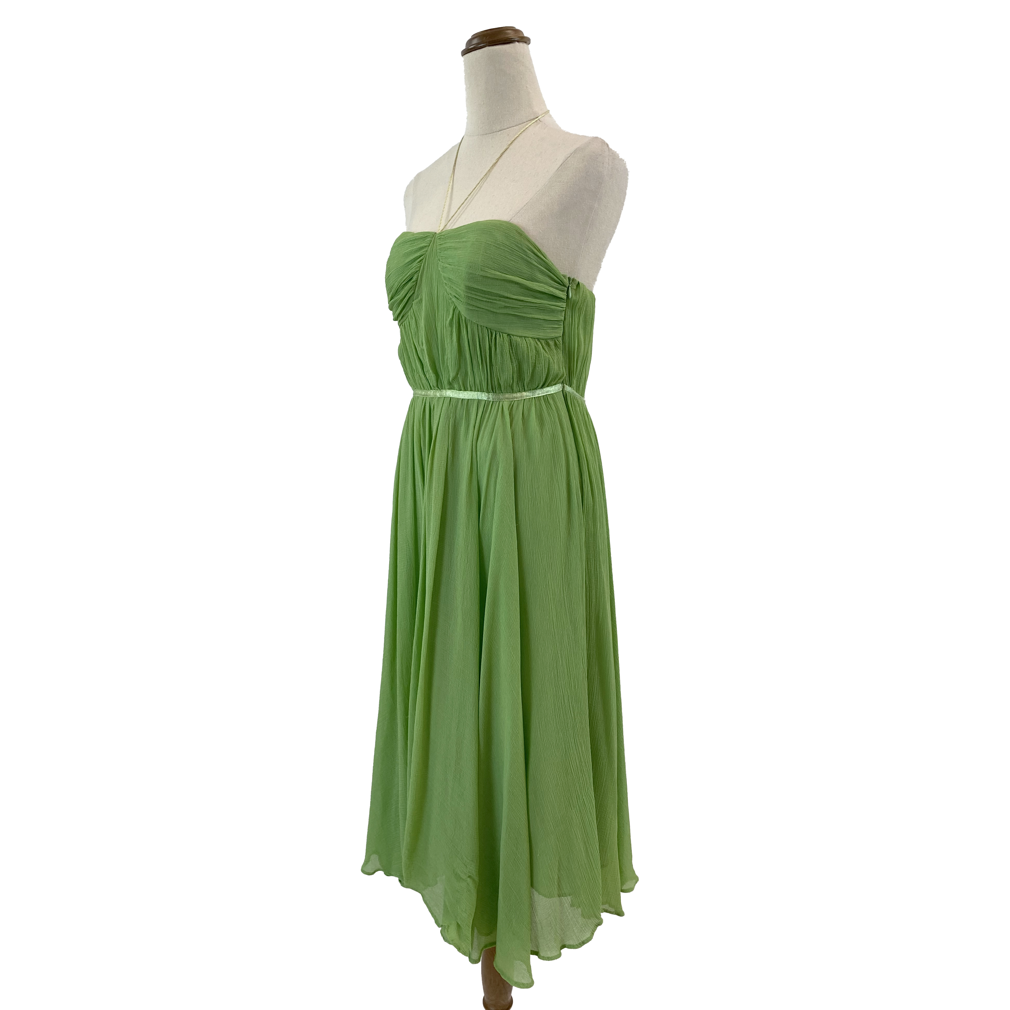 Chloe Green Silk Halter-neck Dress