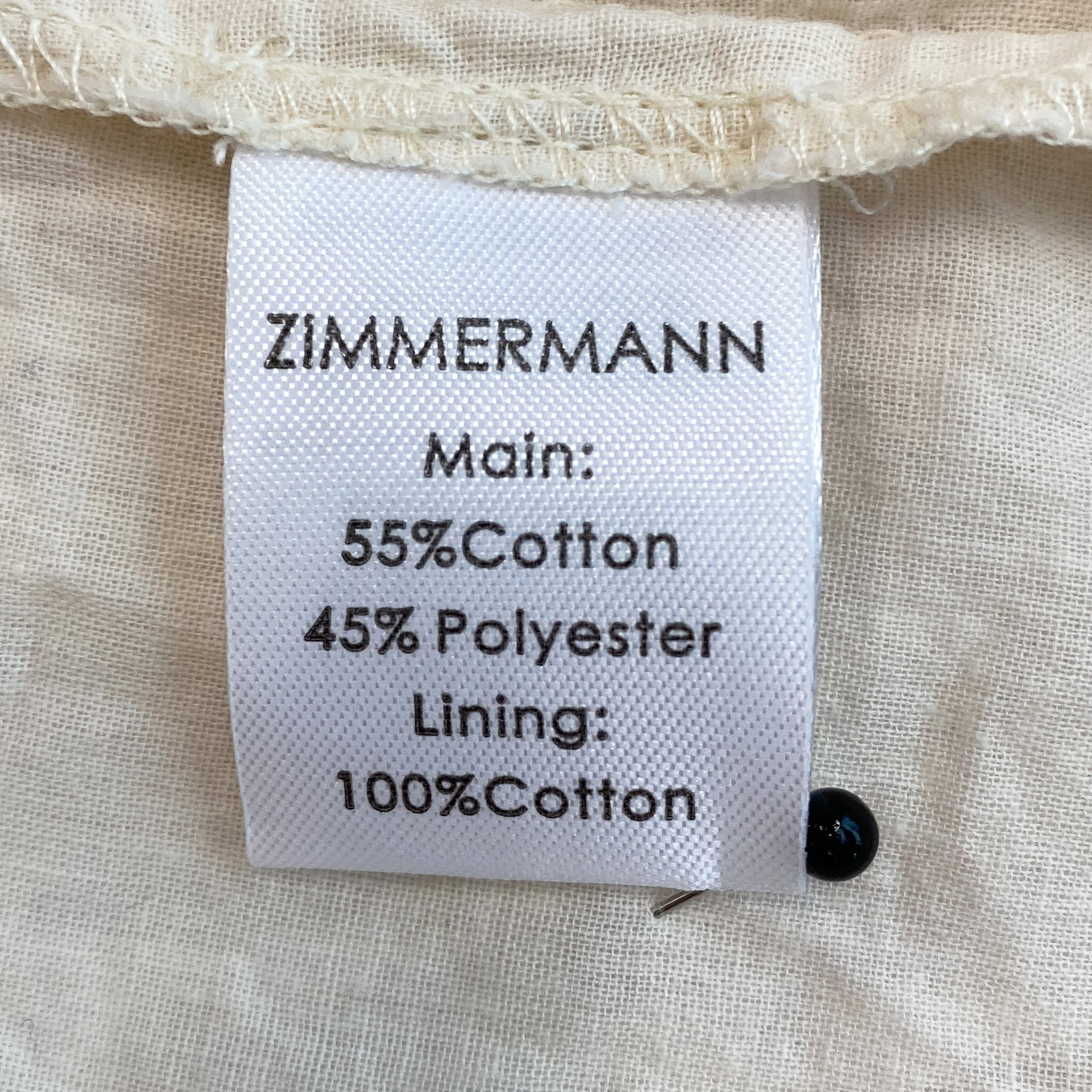 Zimmermann Cream A-line Mini Dress