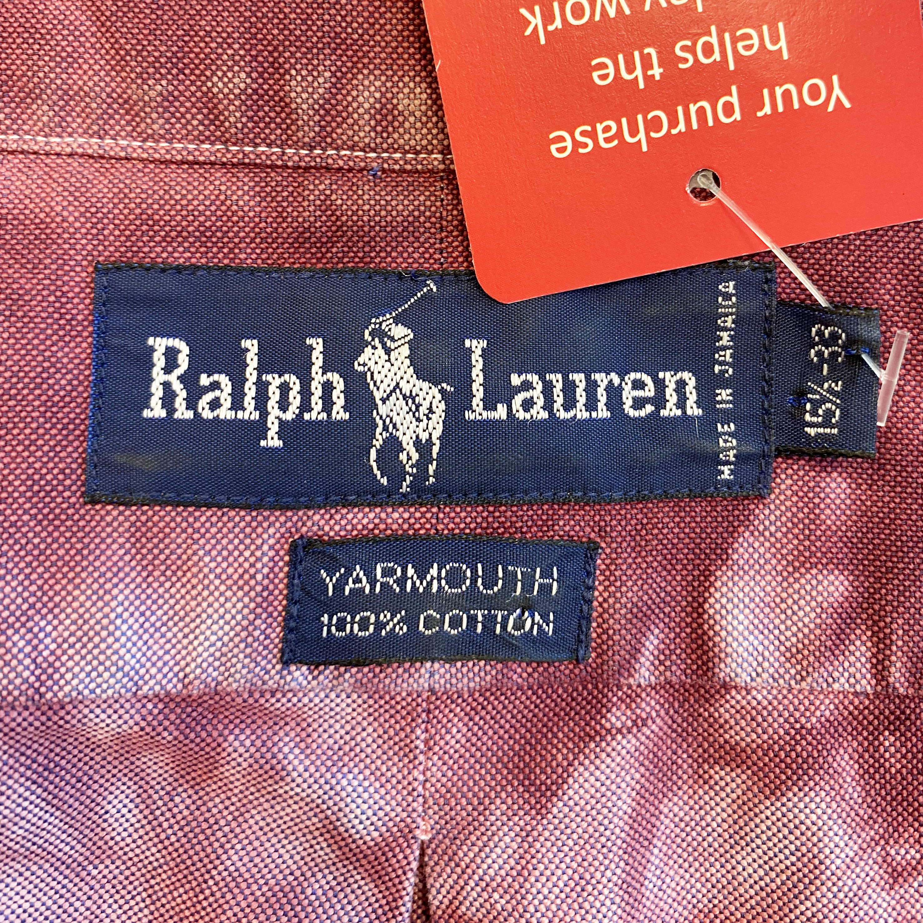 Ralph Lauren Tie-Dyed Effect Maroon Short-Sleeved Shirt