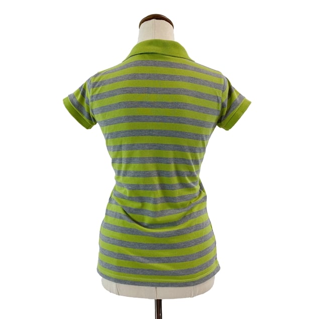 Burberry Striped Green & Grey Polo T-shirt