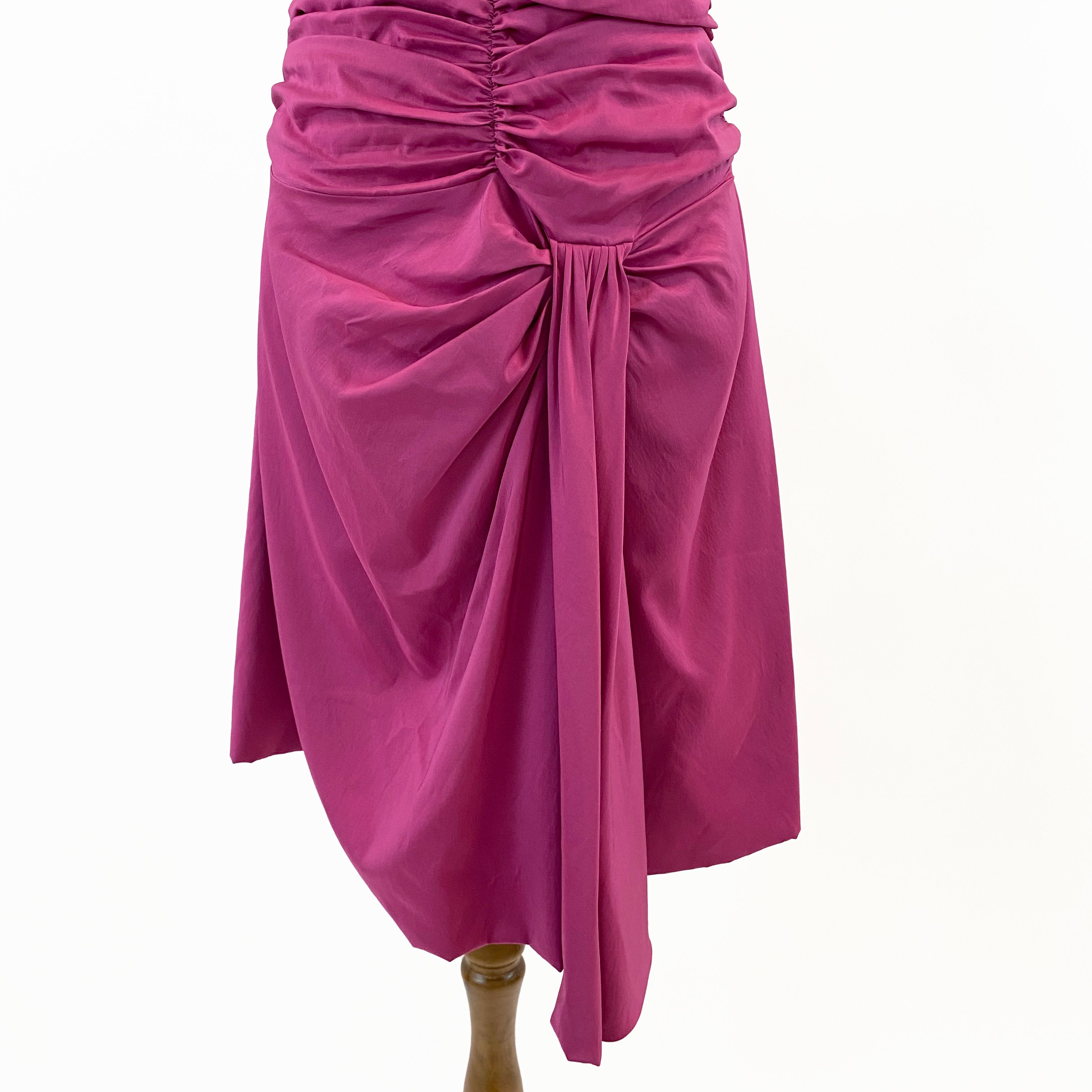 Christian Dior Pink Silk Halterneck Rouched Dress