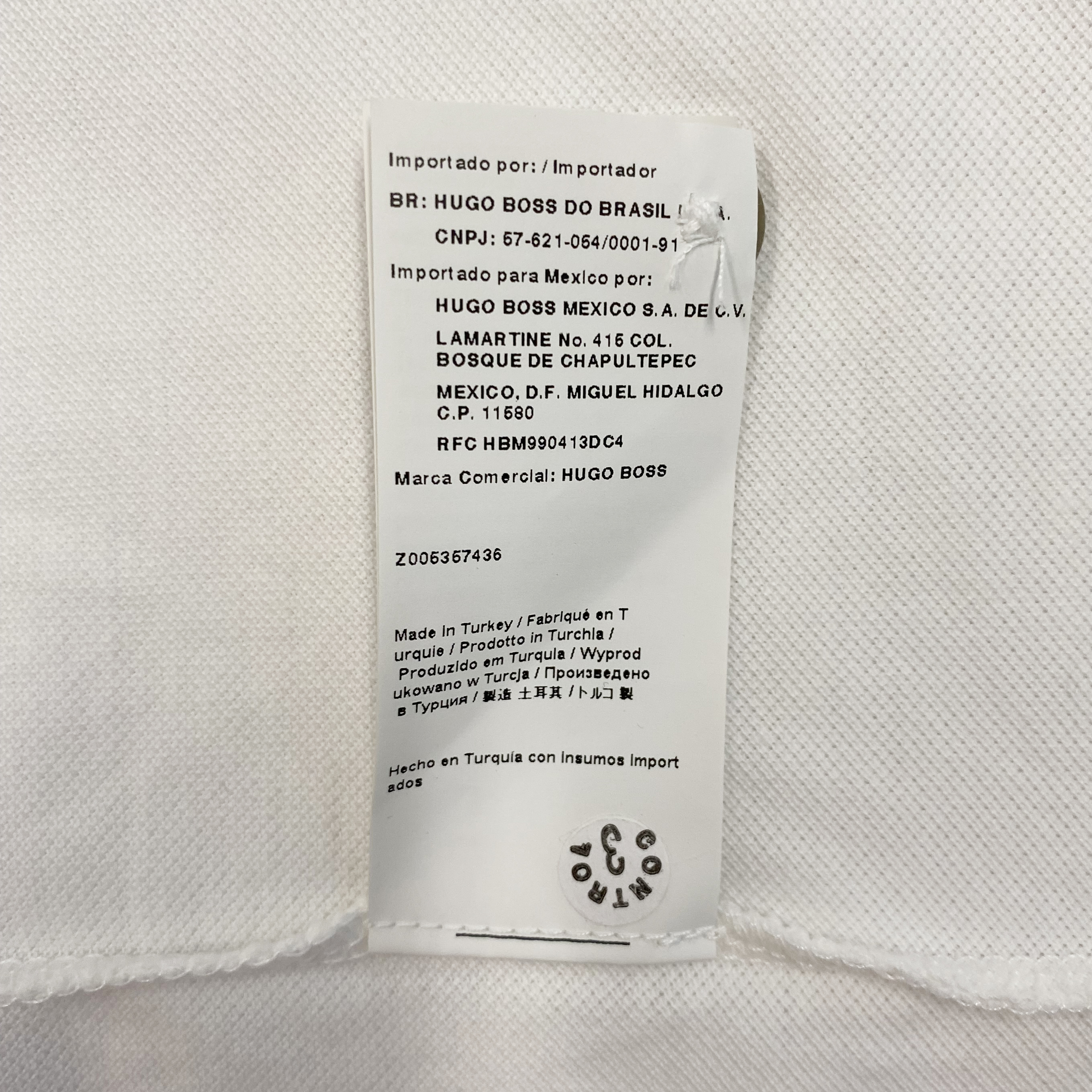 Hugo Boss Cotton Polo T-shirt - White/Taupe/Grey